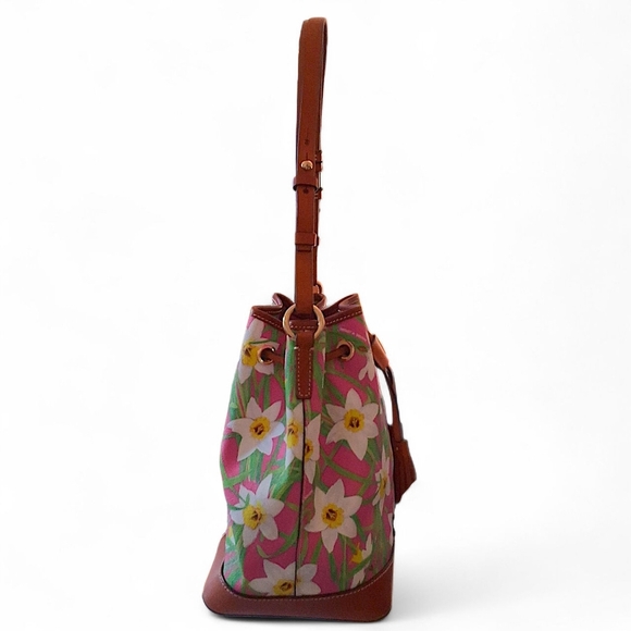 Dooney & Bourke Daffodil Floral Drawstring Bucket Bag - Picture 2 of 15